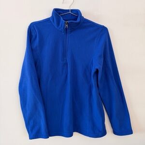 Lands' End Blue Quarter Zip Pull-Over Sweater
